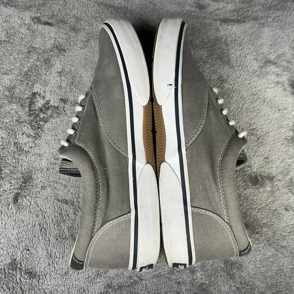 Sperry Top-Sider Halyard Boat Shoes Mens 9M Gray Canvas Memory Foam Nautical